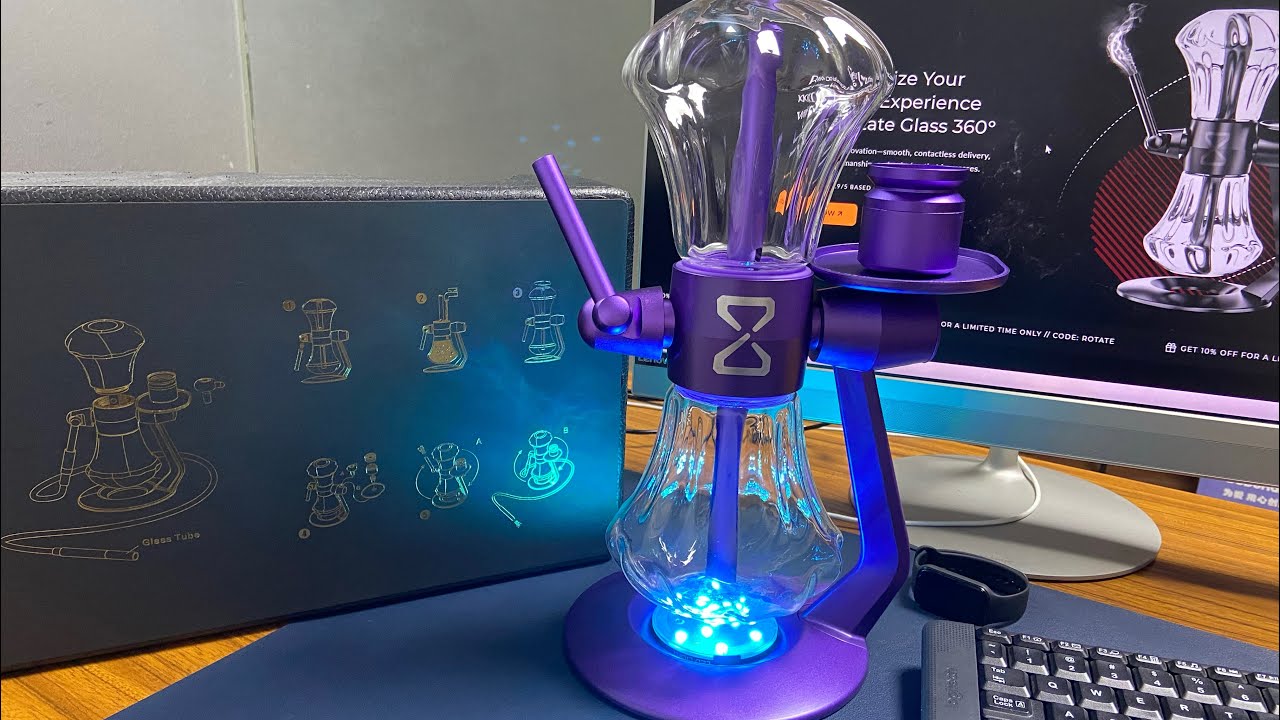 Rotate glass gravity infuser smoke perfect with RGB lights. This one is affordable #gravityhookah