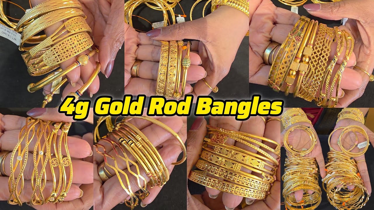 4g Gold Light Weight Daily / Work wear Rod Strong Bangles | New Arrival Designs | Home Delivery