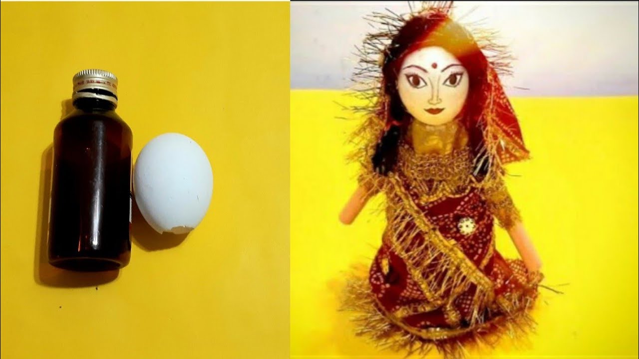 Egg Shell Doll making | How to make doll from egg shell | Egg doll | Egg shell craft | dimer putul