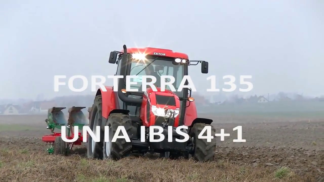 Трактор Zetor Forterra 135 и Плуг Unia IBIS XMS 4+1 LONG