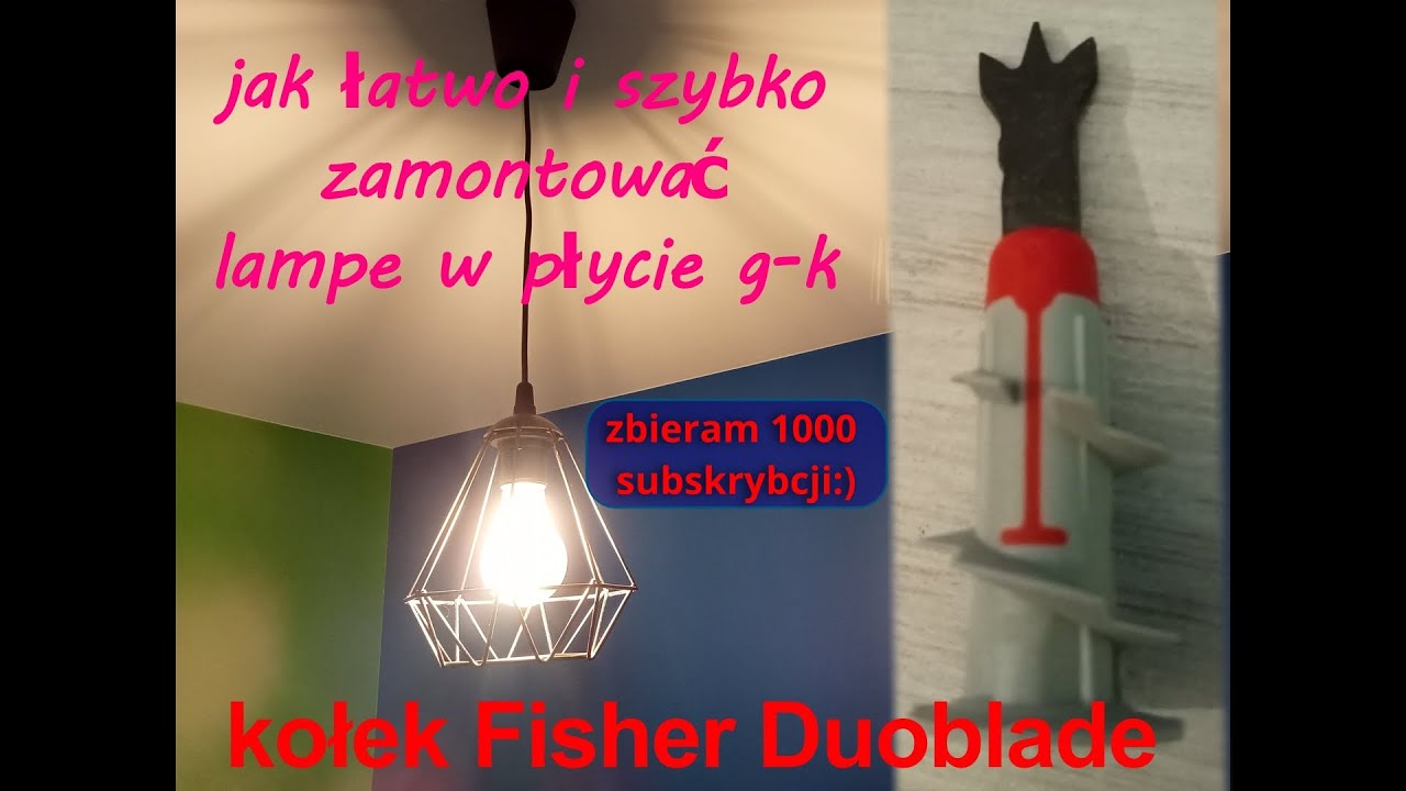 jak zamontować lampę w suficie g-k Fisher Duoblade #koszt montażu w opisie