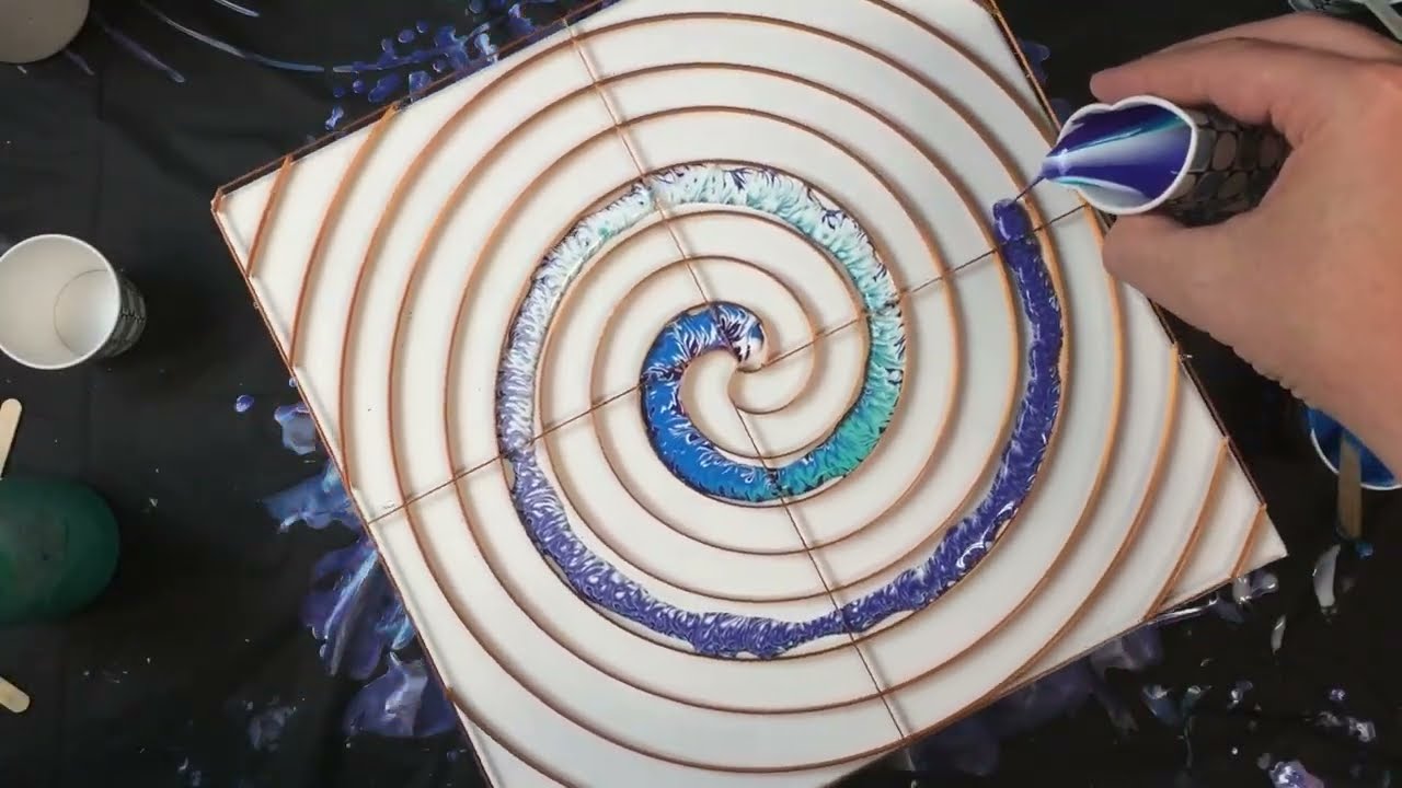 Ocean Spiral Acrylic Pour