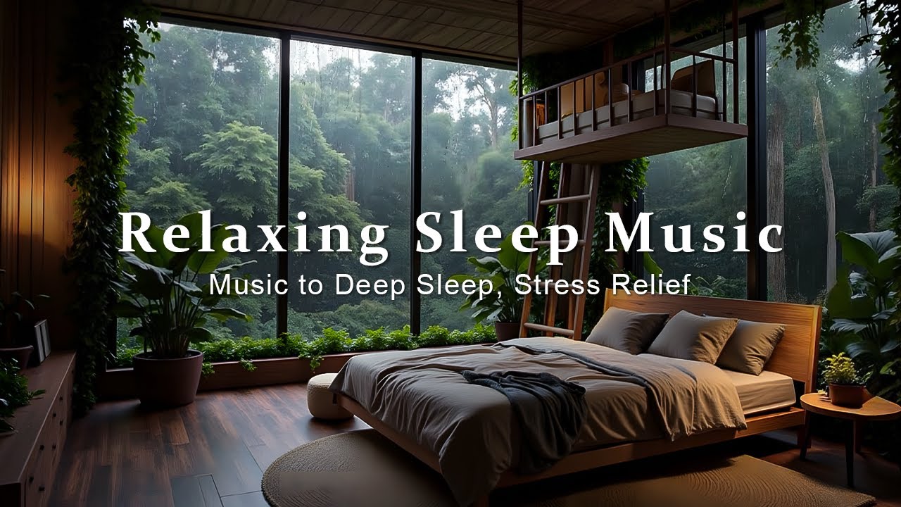 Relaxing Sleep Music for Deep Rest - Rainy Bedroom Ambience to Ease Stress and Improve Sleep