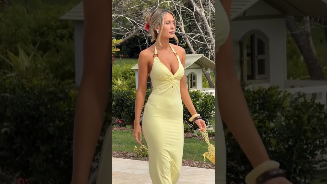 Idealna🥀 Nasza długa sukienka ZENEVA w kolorze cytrynowym💛 #moda #modelka #uroda #styl #str&oacute;j #sz...