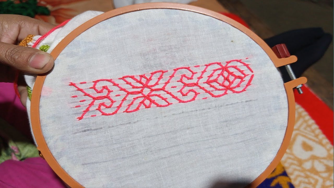 Gorgeous nokshi Katha border line selai. #BorderlineEmbroidery