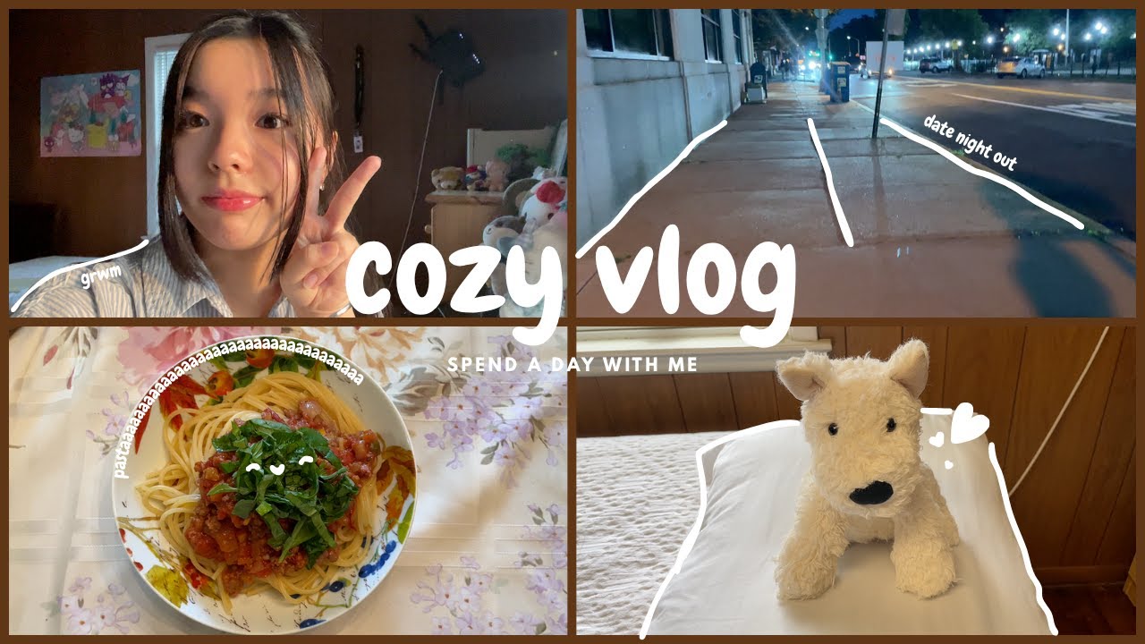 [cozy vlog] 🤎🫧 grwm, date night, self-care, crochet
