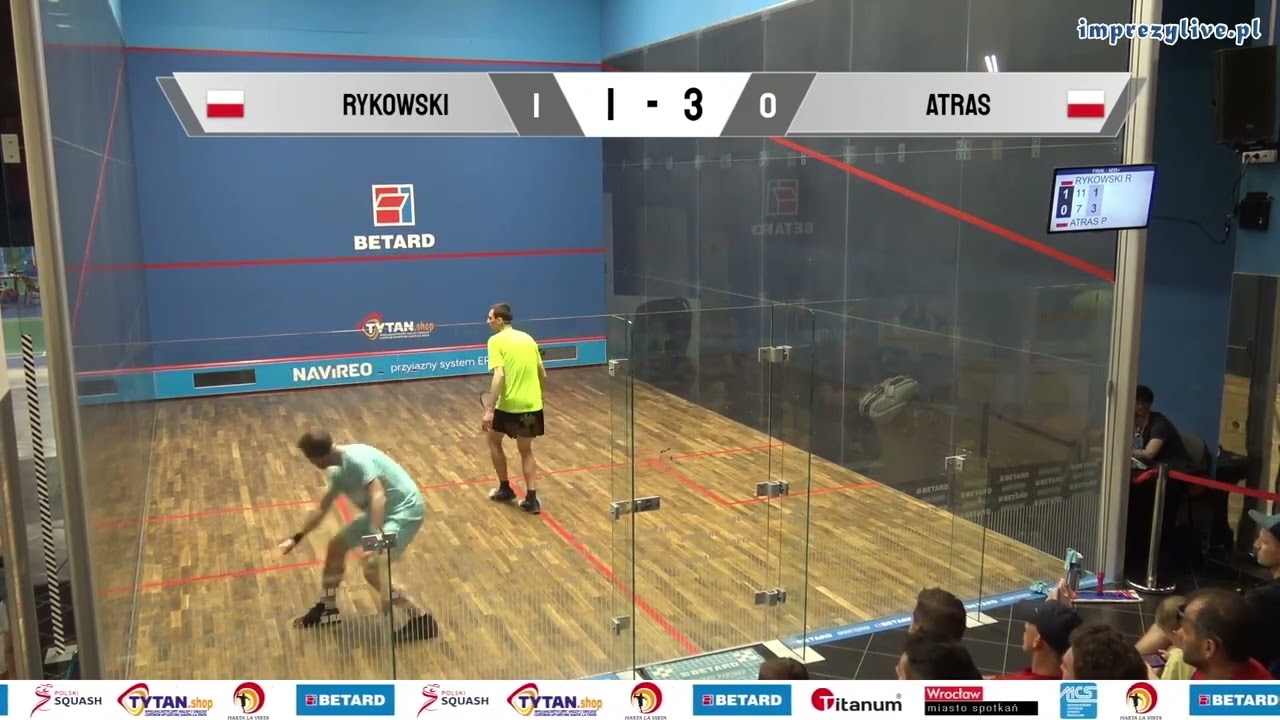Rafał Rykowski - Przemysław Atras M35+ finał Indywidualne Mistrzostwa Polski Masters w Squasha 2023