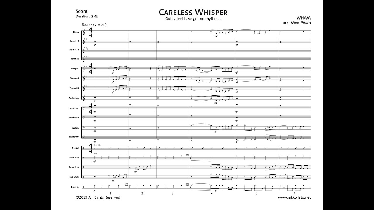 Careless Whisper - Wham! (Marching Band Arrangement)