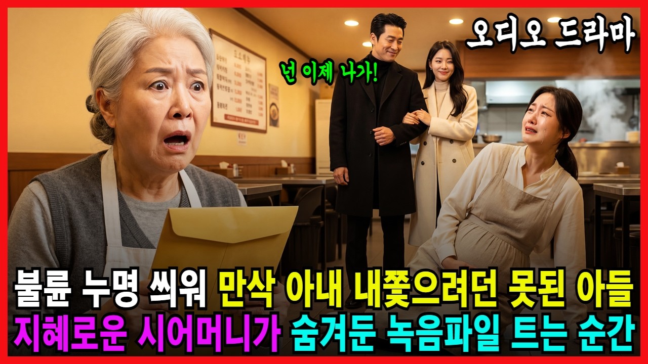 불륜 누명 씌워 만삭 며느리 내쫓으려던 못된 아들 지혜로운 시어머니가 숨겨둔 녹음파일 트는 순간 [ 노후사연 감동사연 사연라디오 오디오북 ]