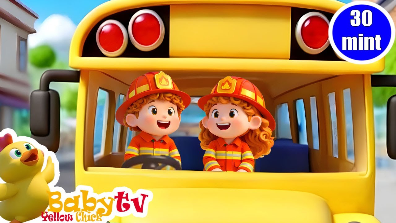 Колеса на автобусе🚒 + Другие детские стишки и песенки | @BabyTVYellowChick