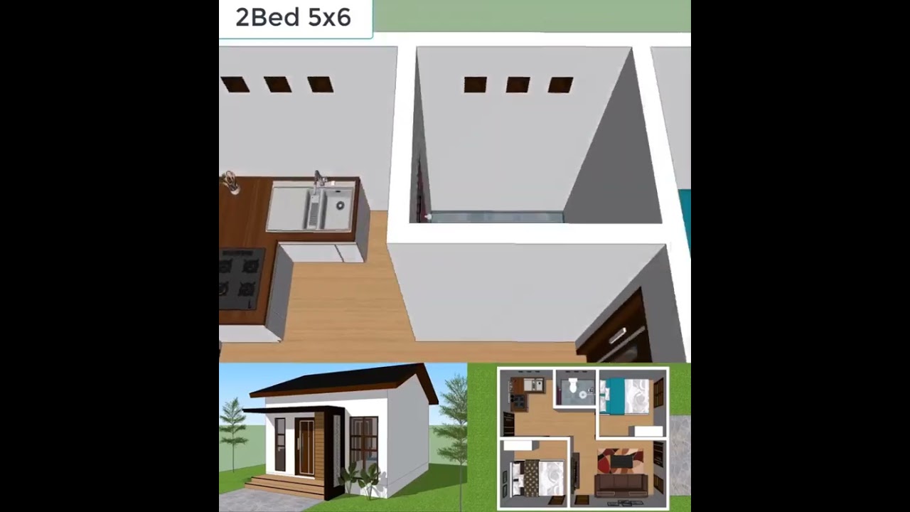 Rumah Minimalis 5x6 Meter 2 Kamar Tidur