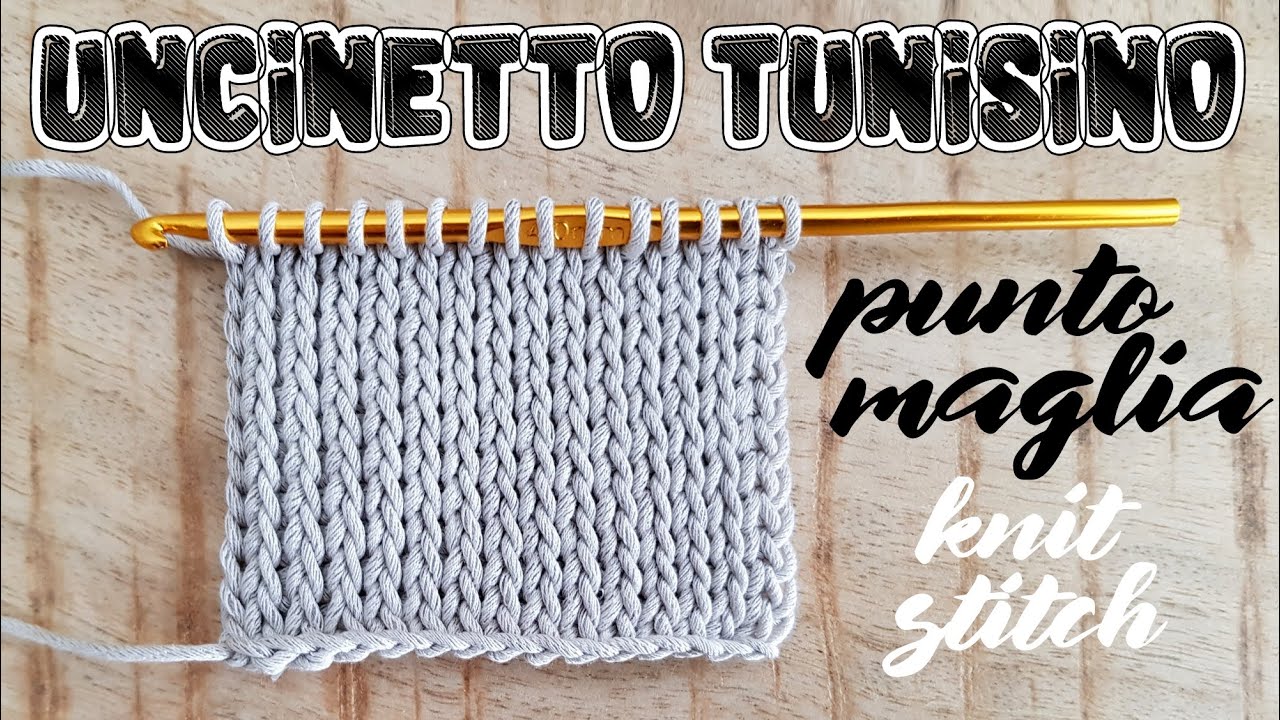 uncinetto tunisino - punto maglia knit stitch che sembra maglia rasata ai ferri