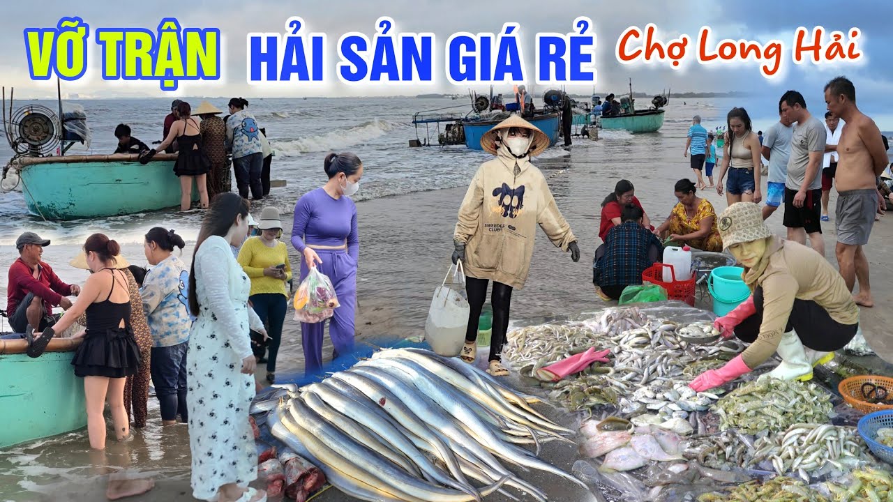 QUÁ KHỦNG HÀNG 100 LOẠI HẢI SẢN GIÁ RẺ CHẤT ĐỐNG - GẶP CHỢ CỔ BẬT NHẤT XỨ BIỂN LONG HẢI