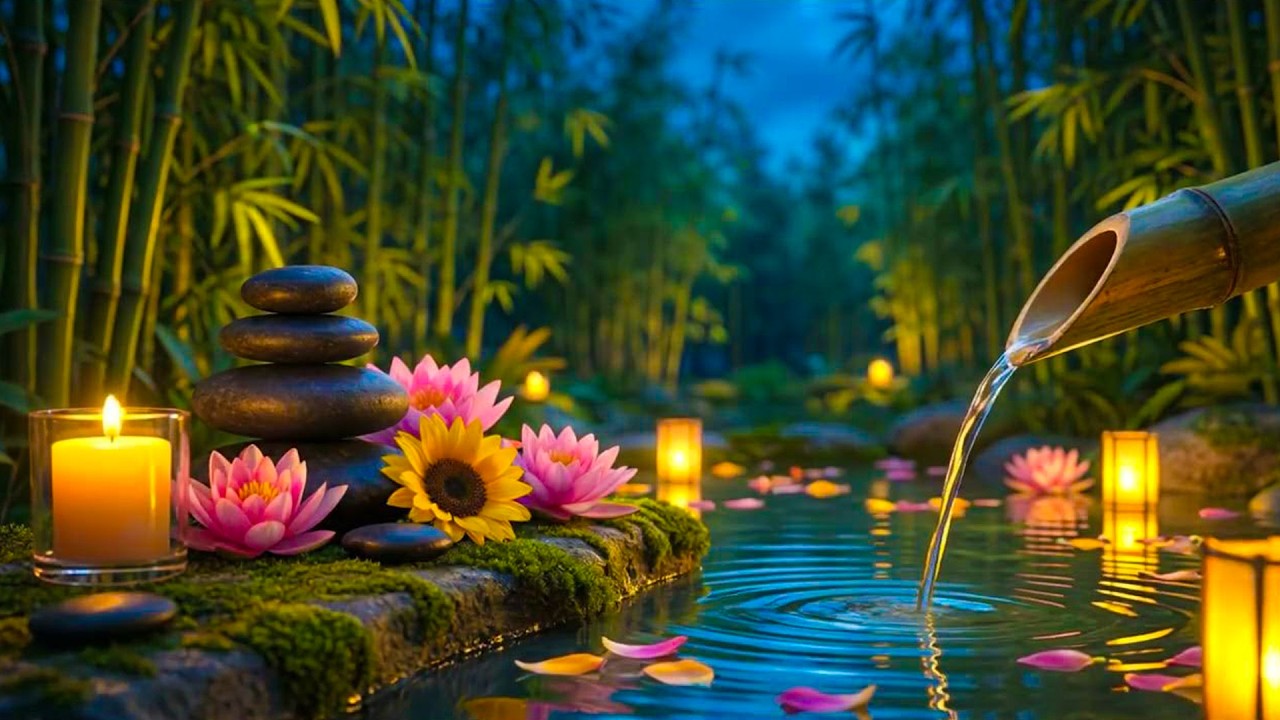 Bamboo Water Fountain Healing | Relaxing Water Sounds for Sleep | Deep Sleep Meditation