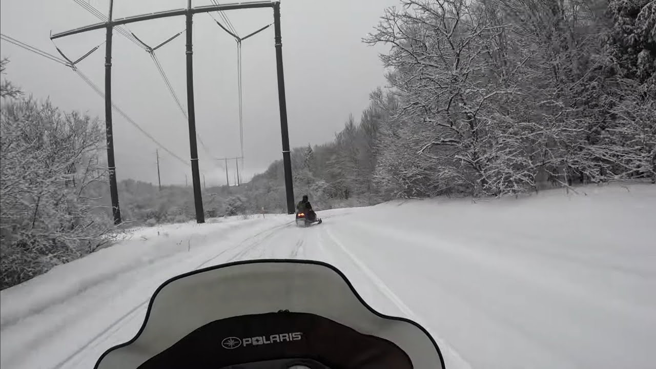 Marcy power lines - Deerfield snow trails #snowmobile #polarissnowmobile #polaris #winter #snow
