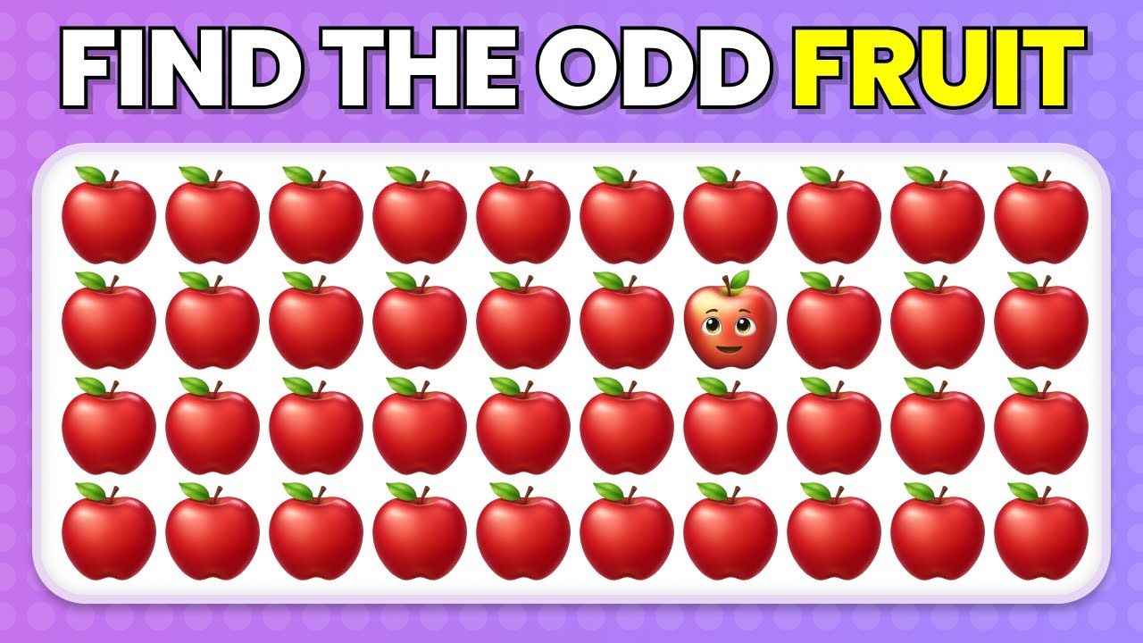 Find the ODD One Out - Fruits & Vegetables Edition 🍓🍌🥝 | Emoji Quiz | Easy, Medium, Hard