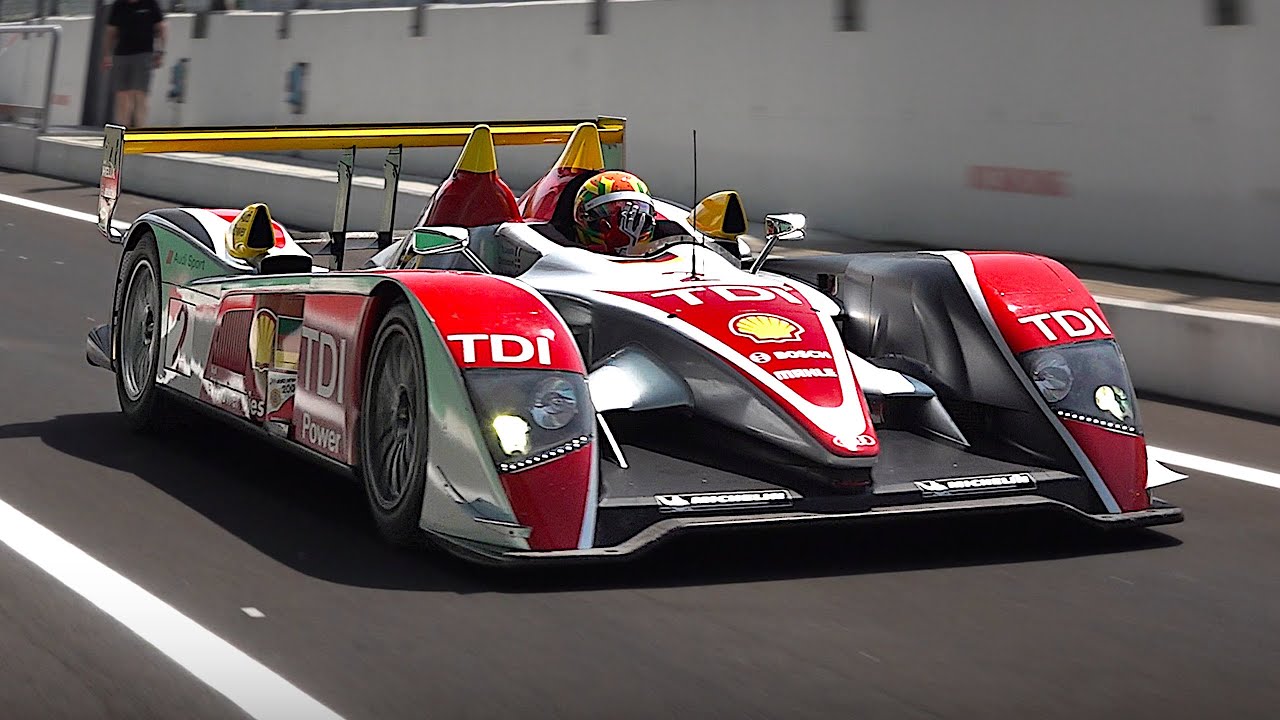 Onboard the iconic 2008 Audi R10 V12 TDI Le Mans racecar | 5.5L V12 twin-turbo Diesel engine Sound!