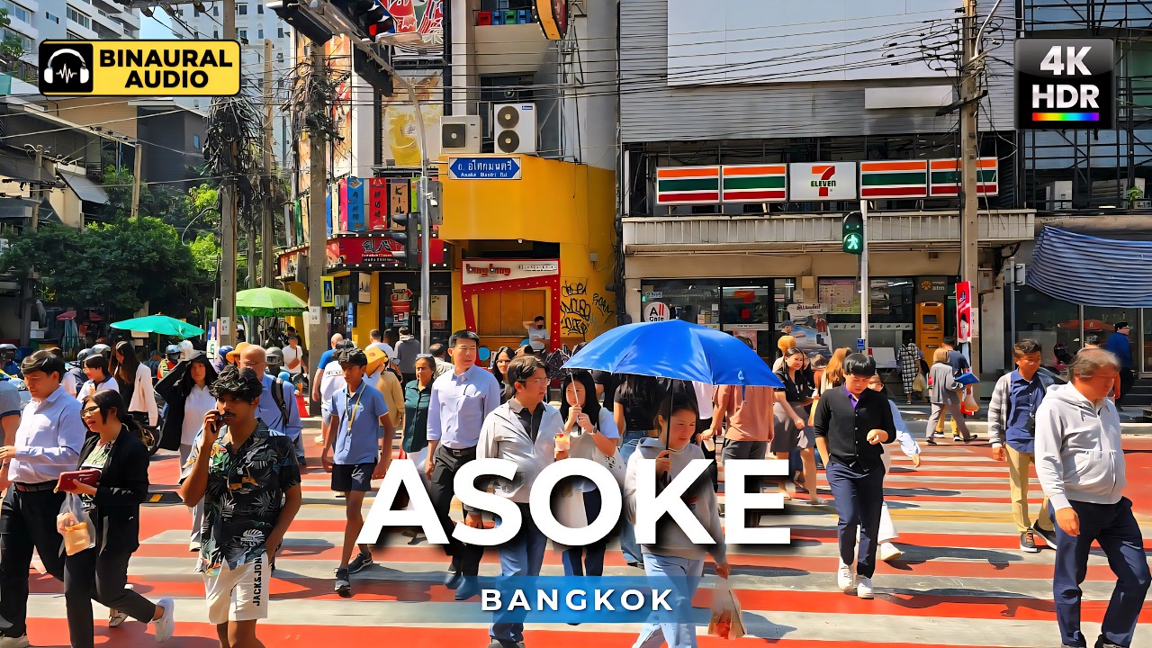 Bangkok Asok 🇹🇭 Ruam Sab x SWU Market | 4K HDR Binaural Audio 🎧
