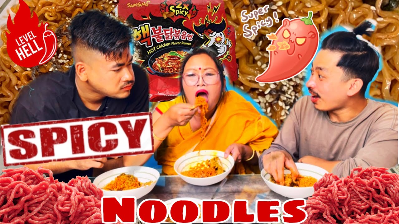 Spicy Noodles 3x Challenge 🔥