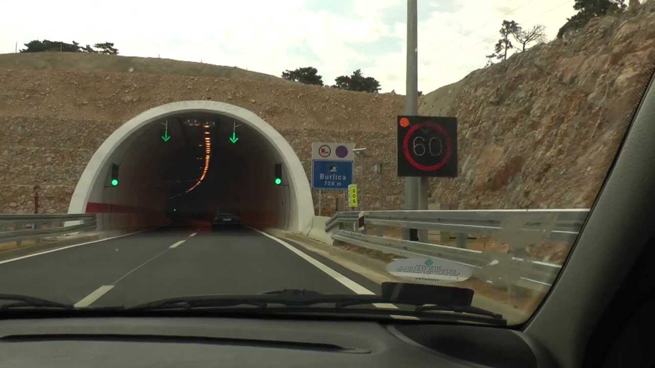 Driving along the A7 highway in Rijeka