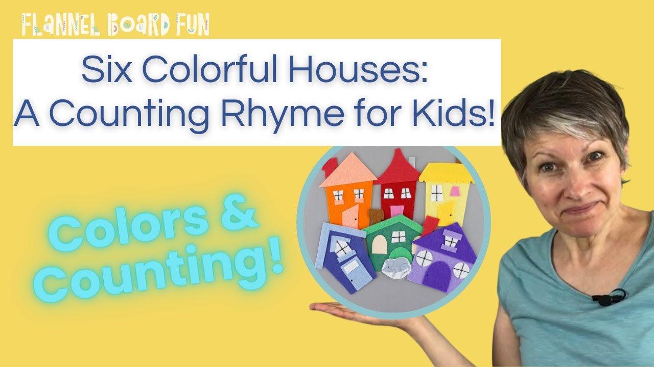 Counting Rhyme & Finger Play for Kids:  Six Colorful Houses Rhyme for toddlers & preschool kids
