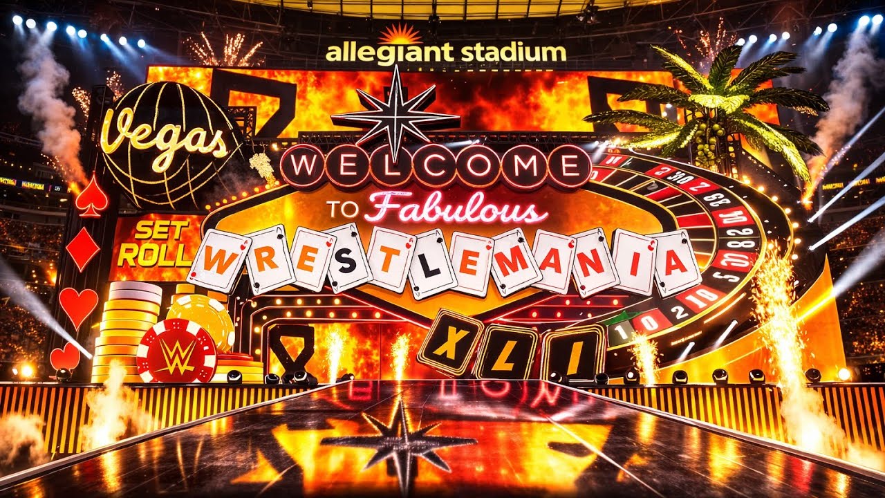 Wrestlemania Las Vegas Stage concept & pyro ➕ Roman, Seth & Punk entrance Animation 🔥