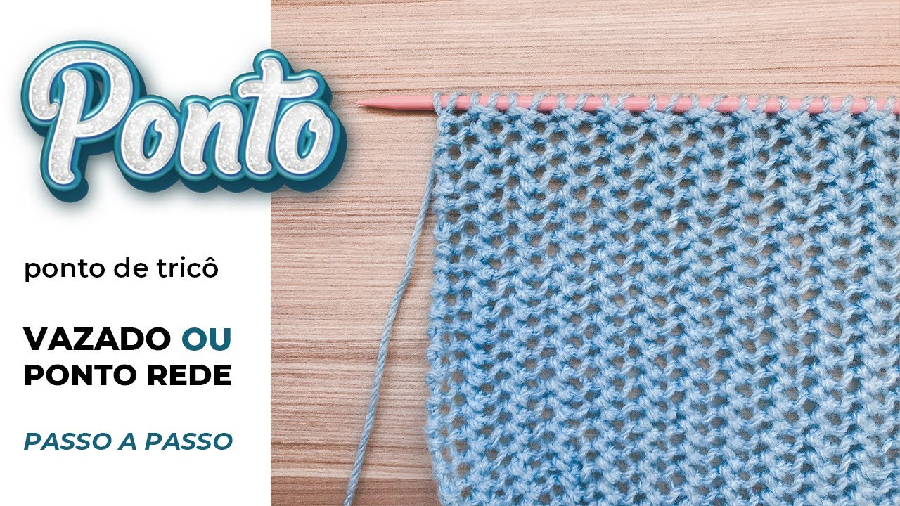 PONTO EM TRICÔ FÁCIL | Passo a passo para iniciantes ponto aberto/vazado