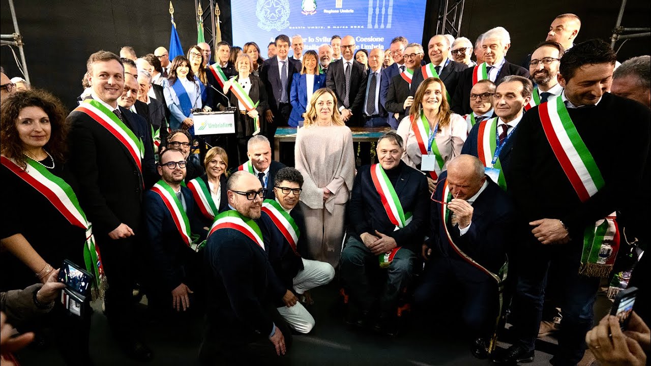Firma dell’Accordo per lo Sviluppo e la Coesione tra il Governo e la Regione Umbria