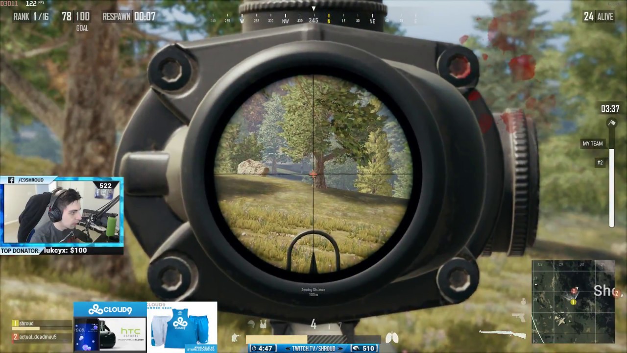 Shroud & Deadmau5 PUBG Kar98k custom game | Apr 5