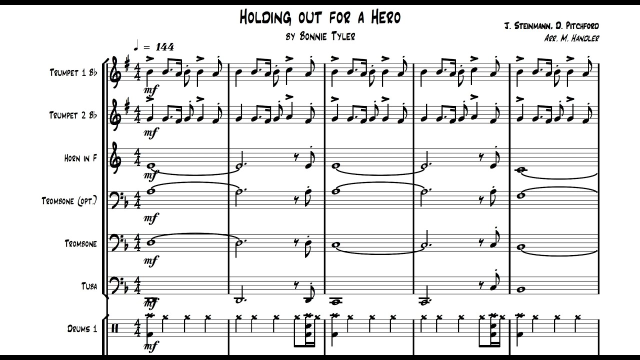 Bonnie Tyler - Holding out for a Hero for Brass Quintet