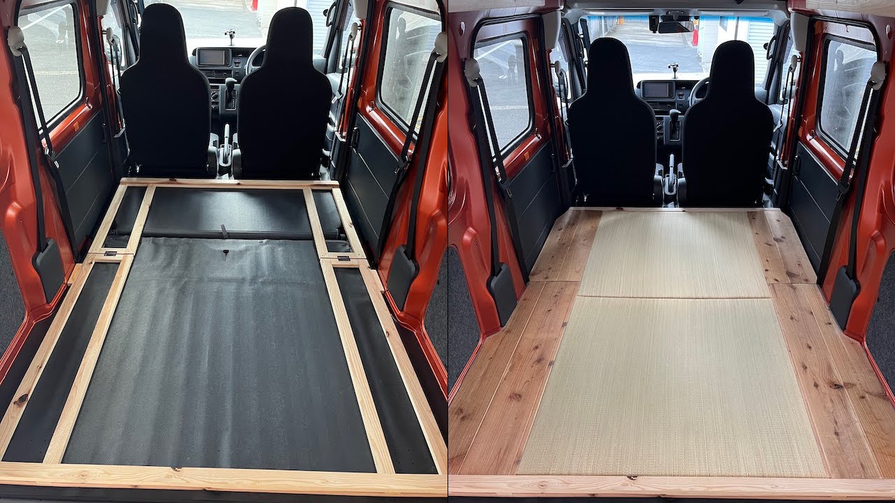 ［DIY Tiny Van］Installing Japanese Floor Mats; Tatami Made My Van Life Comfortable | New Hijet Cargo