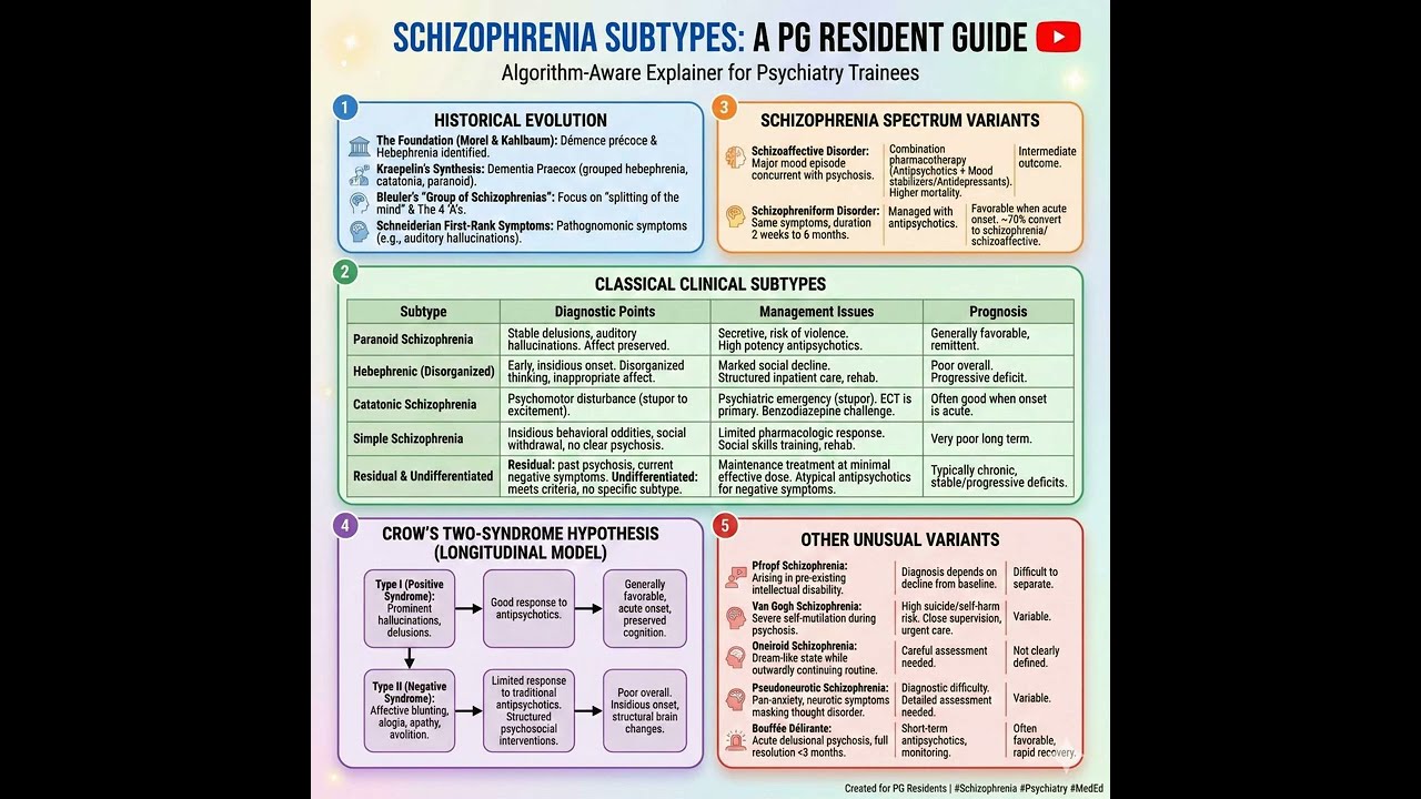 Mastering Schizophrenia Subtypes: High-Yield Review for Psychiatry Residents