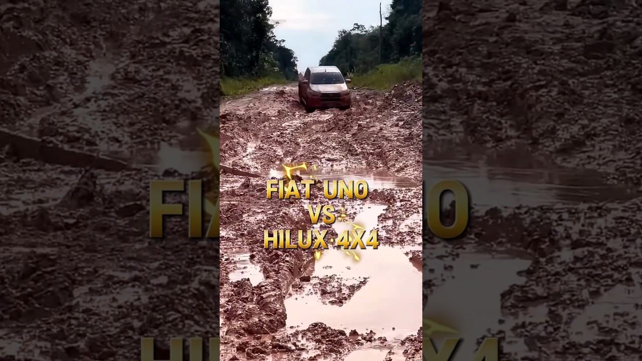 Fiat Uno VS Hillux 4x4 , Quem Ganha 🔥💪🥵...#offroad #fiatuno #hillux #atoleiro