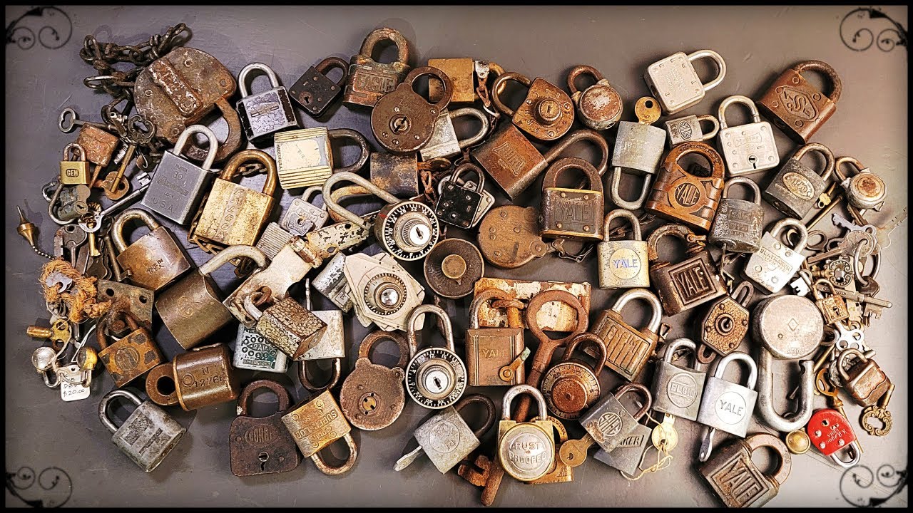Vintage Lock Collection 60 + Locks & some Old Keys Too :]