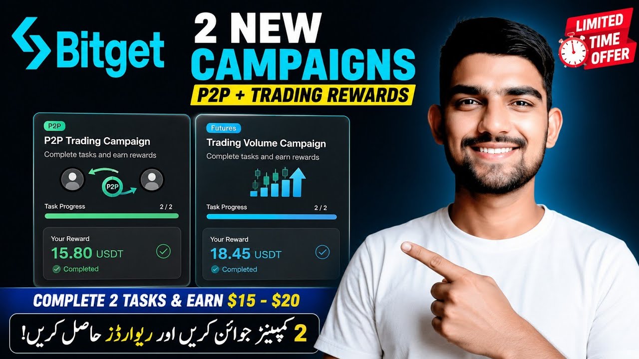 Bitget 2 New Campaigns 2026 🔥 Complete Tasks & Earn Trading Rewards 