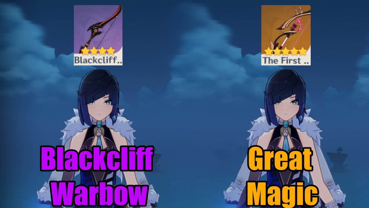 How Much Difference Between Blackcliff Warbow Vs The First Great Magic For Yelan? || Genshin Impact