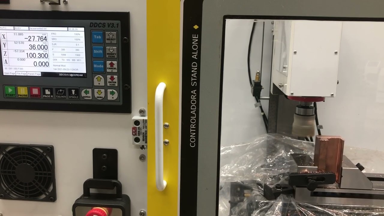 Usinagem em Cobre Eletrolítico na Fresadora CNC FRC3.2 vídeo 3 de 4