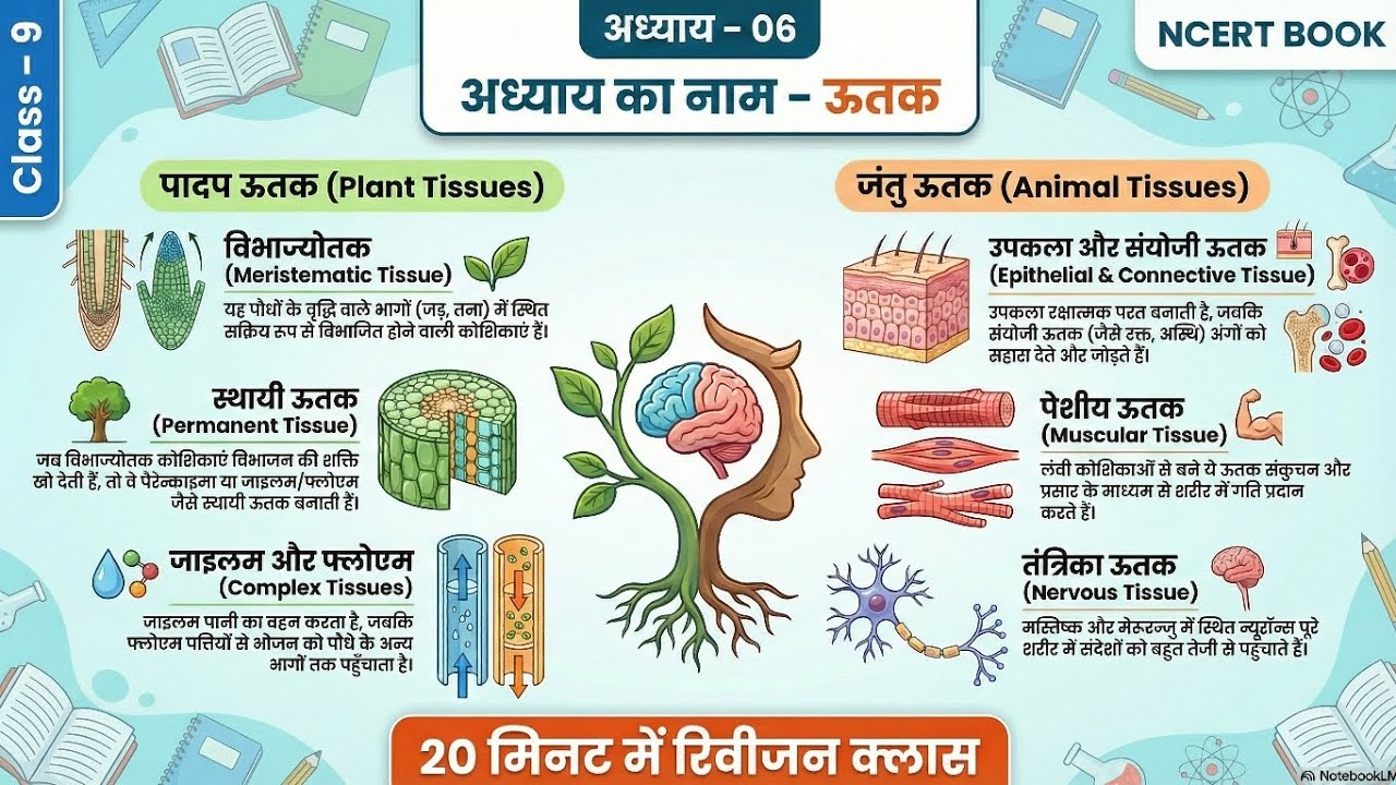 Class 9 Science Chapter 6 ऊतक | Tissues Shorts Revision | NCERT Class 10 Biology