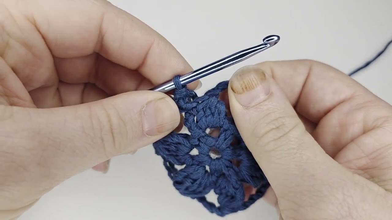 Crochet Snowflake Tutorial 3 Left-handed