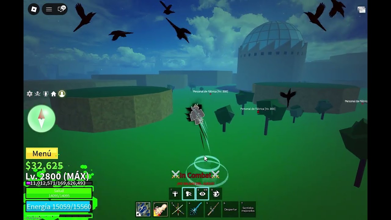 jugando blox fruits pvp