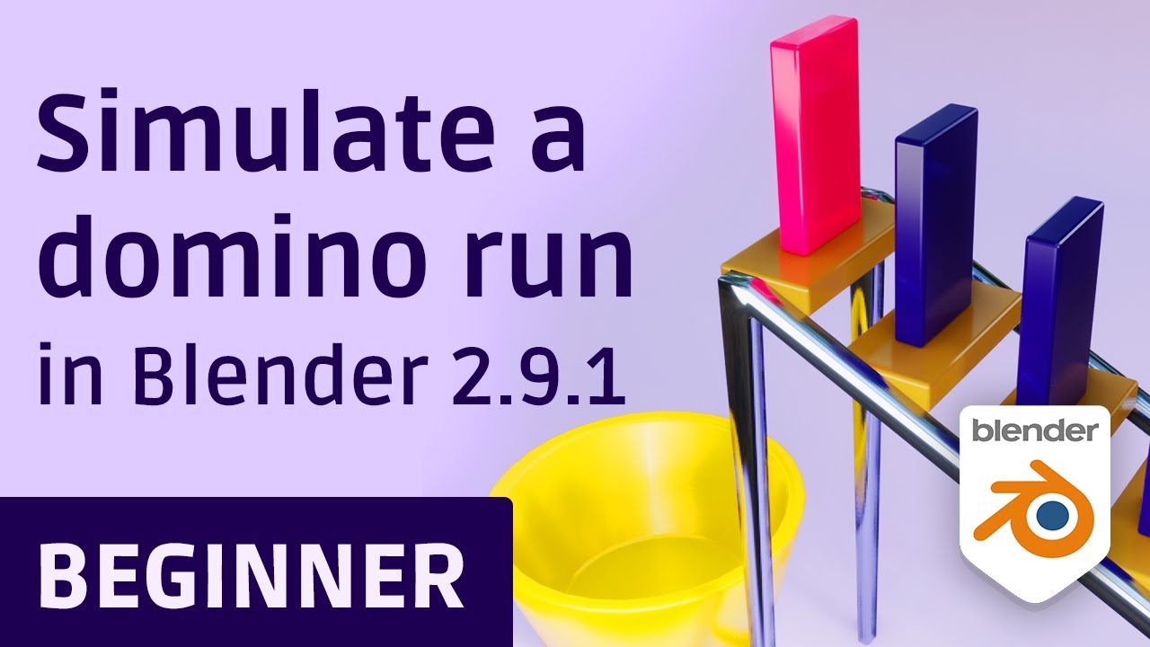 Creating a physics-based domino run in Blender 2.9 | Beginner tutorial