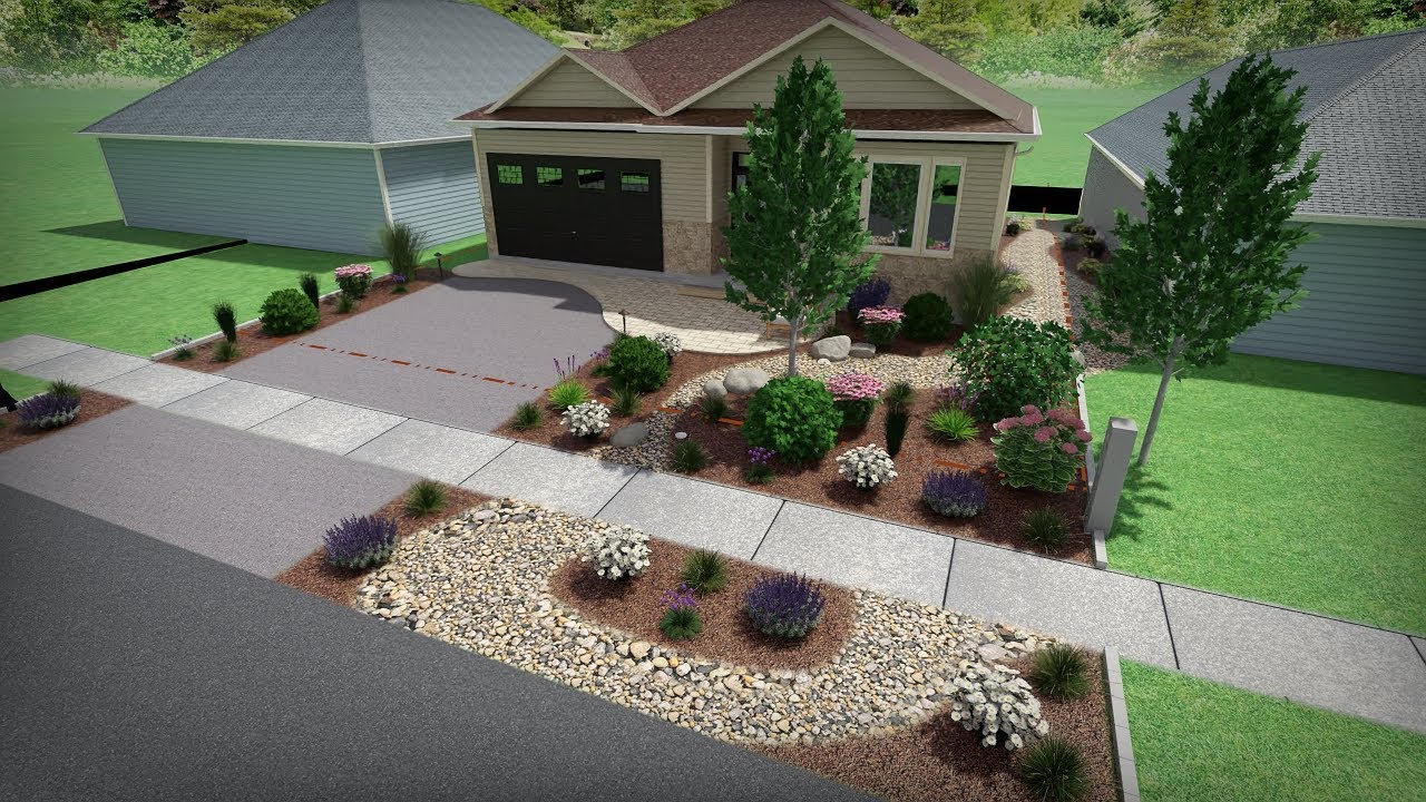 Equinelle, Kemptville Front Yard Landscape Design 3D
