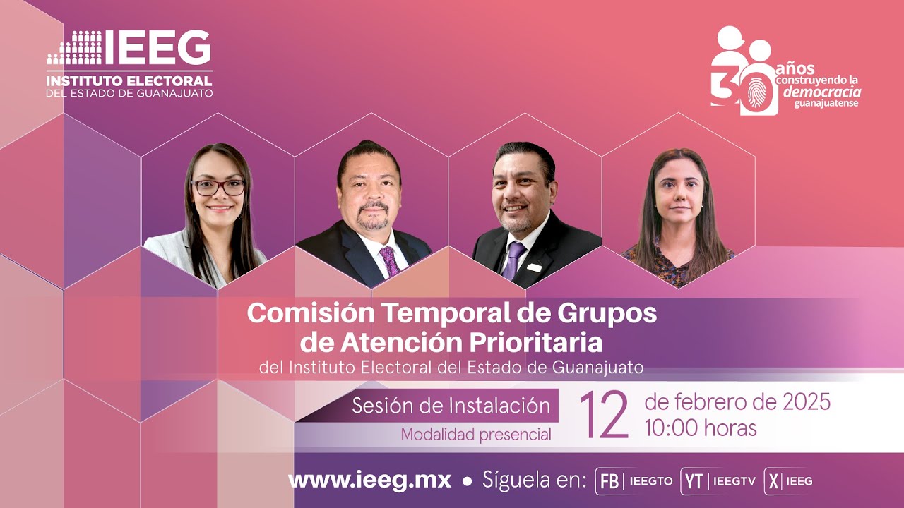 Sesión de instalación de la Comisión Temporal de Grupos de Atención Prioritaria. del #IEEG