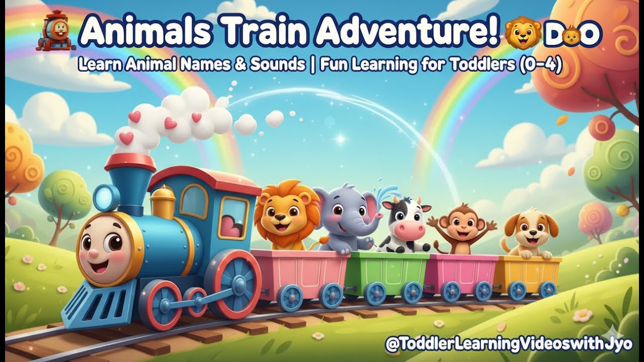 Animals Train Adventure for Toddlers 🚆🐘 | Kids Learning video | Preschool Kids | Train Cho chooo