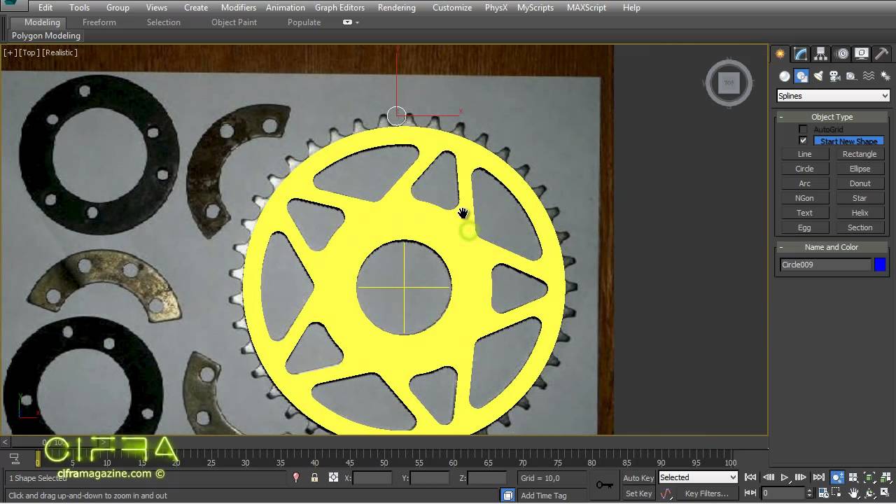 Создание цепи в 3ds max. Использование модификатора PathDeform (WSM) (часть 1)