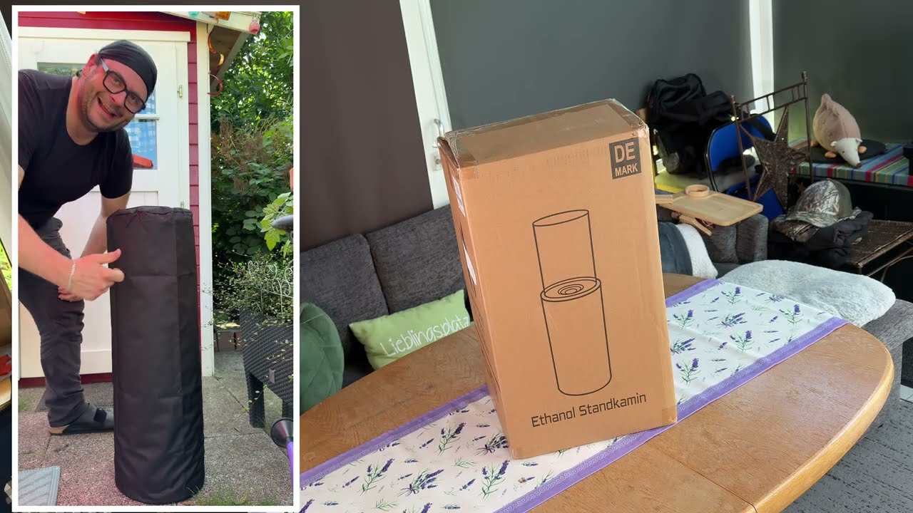 Monster24 Bio-Ethanol Standkamin, rund, freistehend, 80 x 26 x 26cm, Kaminofen Unboxing & Anleitung