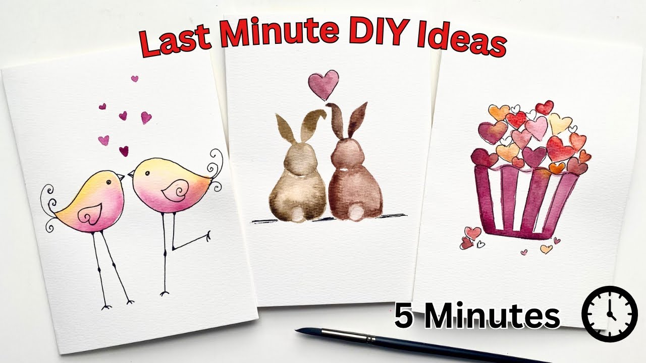 3 Easy Watercolor Valentine’s Cards for Beginners (Step-by-Step)
