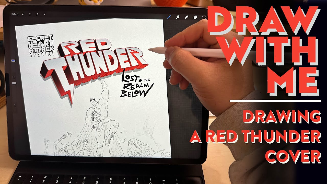Drawing a Red Thunder Cover 😁 Draw With Me