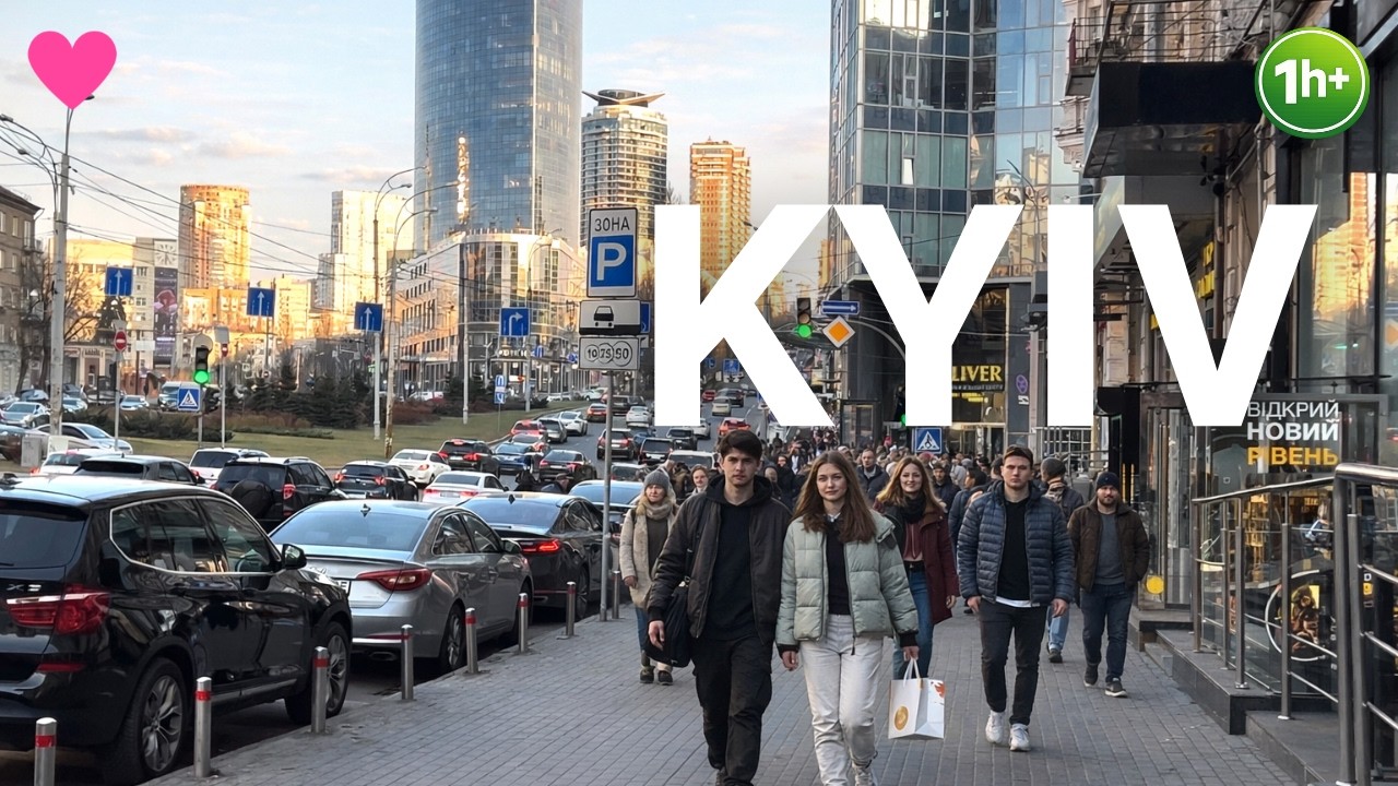 🔥 Kyiv Walking Tour at Sunset 🌇 | Relaxing City Walk | No Talking, Only City Sounds