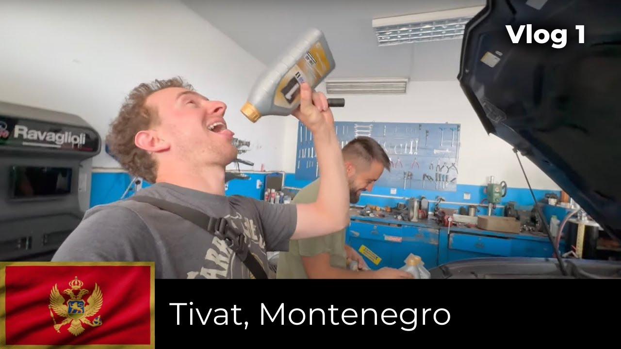 Lamborghini oil change Balkan Style in Montenegro Vlog 1